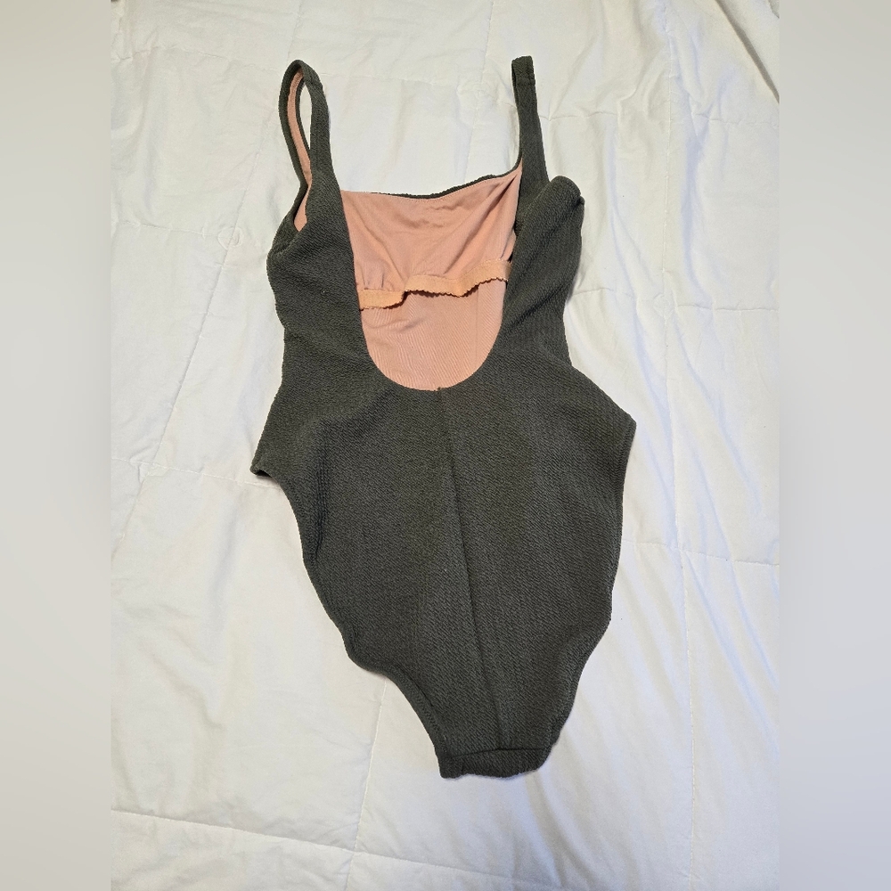 J Crew Olive Green One Piece Swimsuit - Picture 3 of 4